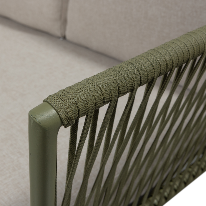 WOOOD Claunk Loungeset - Metaal - Groen|Zand - 69x180x180