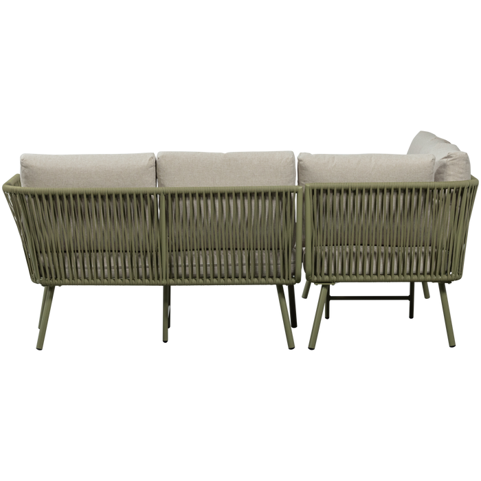 WOOOD Claunk Loungeset - Metaal - Groen|Zand - 69x180x180