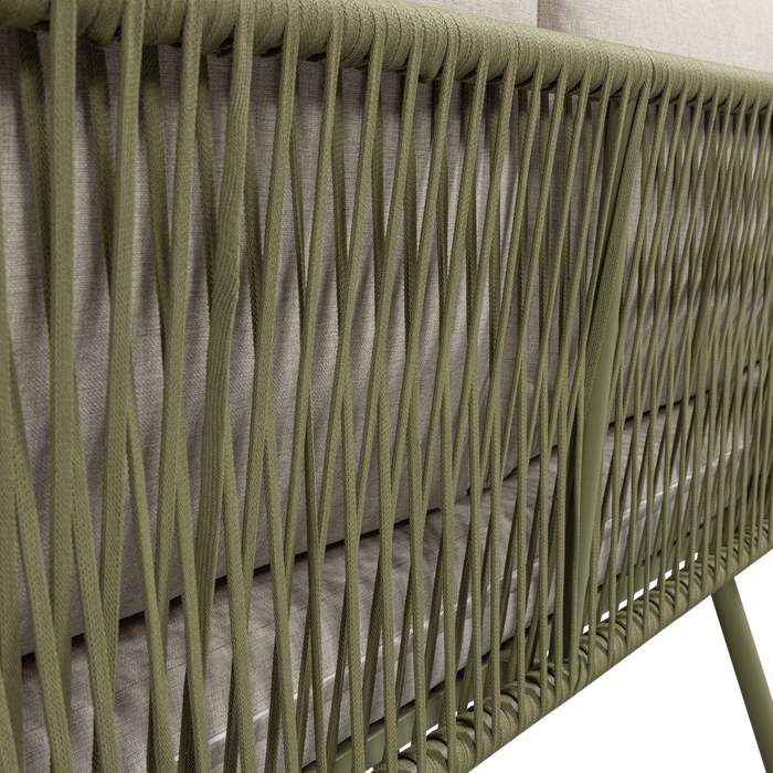 WOOOD Claunk Loungeset - Metaal - Groen|Zand - 69x180x180