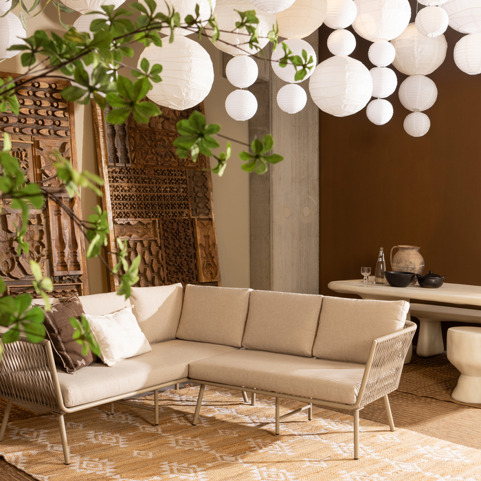 WOOOD Claunk Loungeset - Metaal - Zand|Taupe - 69x180x180