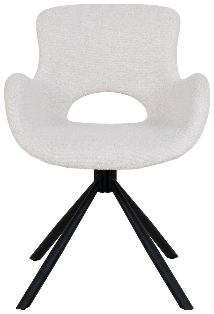 House Nordic Amorim Gebroken Wit Bouclé Draaistoel set van 2