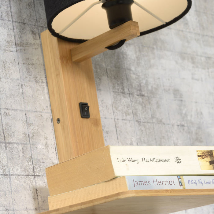 GOOD&MOJO Wandlamp Andes - Bamboe|Lichtgrijs - 19x24x36cm