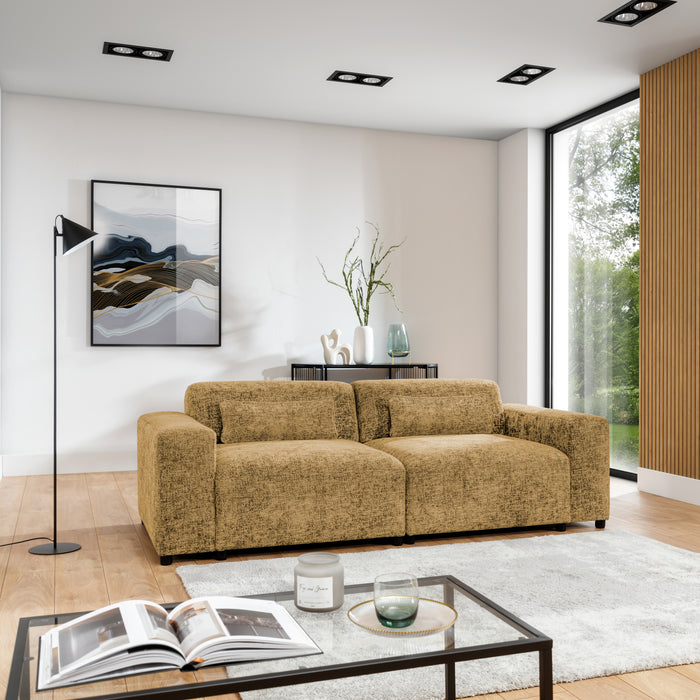 by fonQ Velura 2-zitsbank - Chenille - Oker