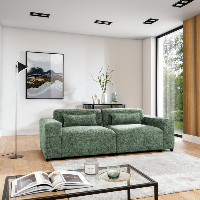 by fonQ Velura 2-zitsbank - Chenille - Groen