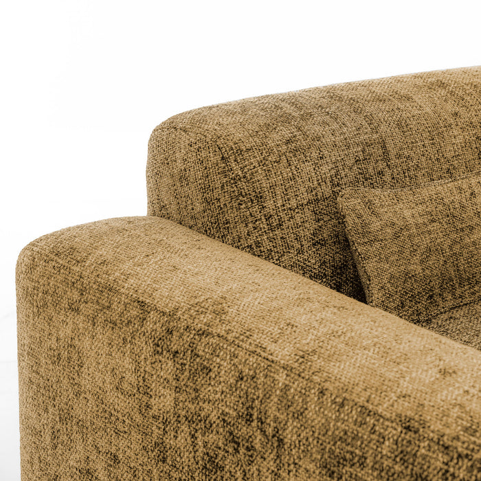 by fonQ Velura Hoekbank Rechts Big - Chenille - Oker