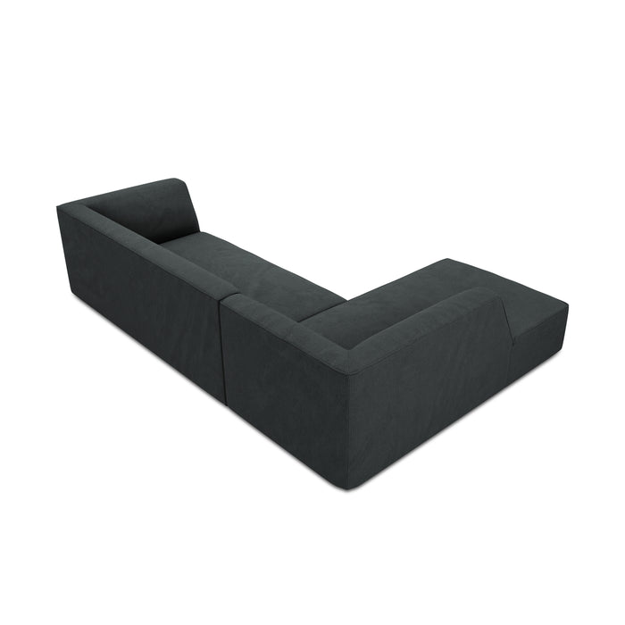 Windsor & Co Sao Hoekbank met Chaise Longue Links - 4-zits - Ribstof - Zwart