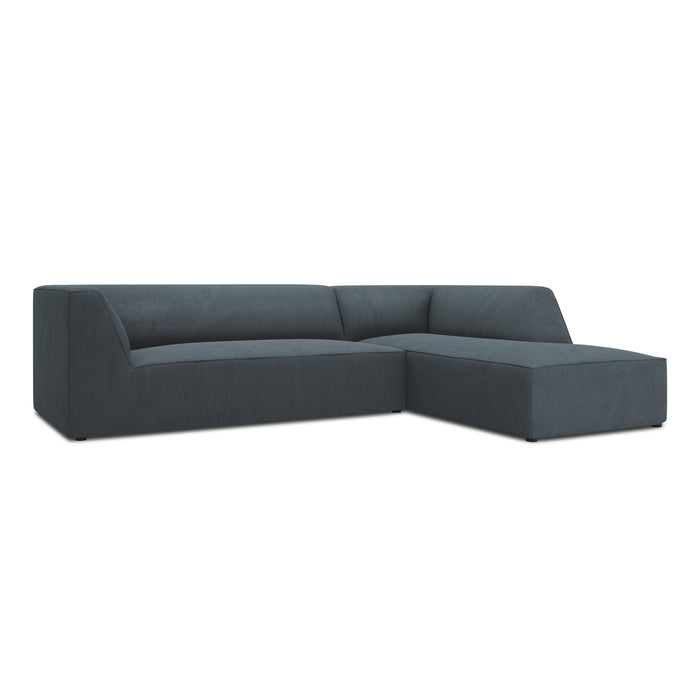 Windsor & Co Sao Hoekbank met Chaise Longue Rechts - 4-zits - Ribstof - Blauw