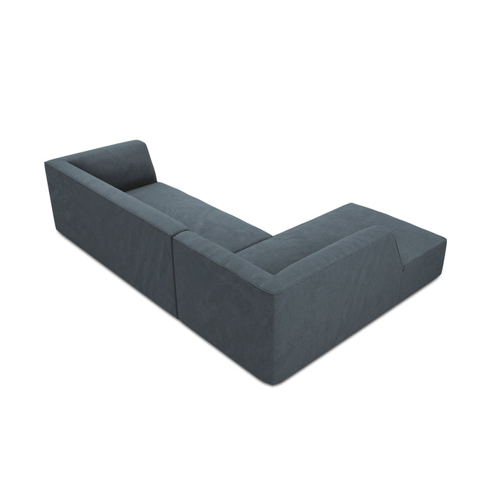 Windsor & Co Sao Hoekbank met Chaise Longue Links - 4-zits - Ribstof - Blauw