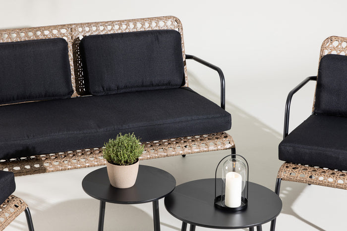 Fjôrd - Tuinset Naturel|Zwart - Wicker|Staal - Paola