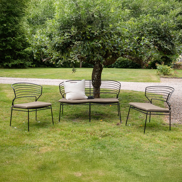 Fjôrd - Tuinset Zwart|Zand - Aluminium - Milano