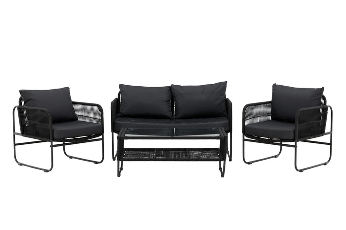 Fjôrd - Tuinset Zwart Seater - Touw - Utah
