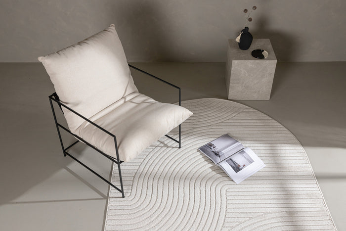 Fjôrd - Vloerkleed Wit Ovaal - 230x160cm - Vince