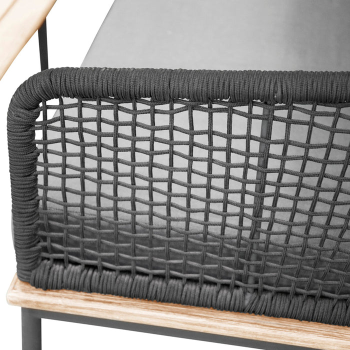 Fjôrd - Loungeset Zwart - Aluminium|Acaciahout - Andorra