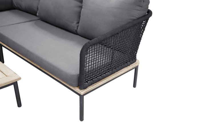 Fjôrd - Loungeset Zwart - Aluminium|Acaciahout - Andorra