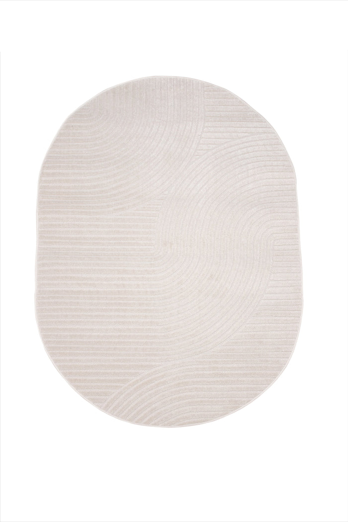 Fjôrd - Vloerkleed Wit Ovaal - 230x160cm - Vince