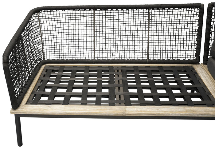 Fjôrd - Loungeset Zwart - Aluminium|Acaciahout - Andorra