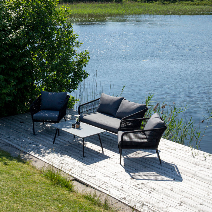 Fjôrd - Tuinset Zwart|Grijs - Aluminium|Touw - Lindos