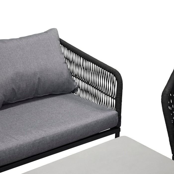 Fjôrd - Tuinset Zwart|Grijs - Aluminium|Touw - Lindos