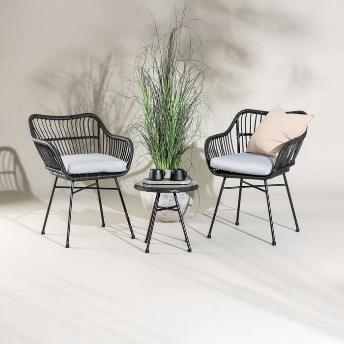 Fjôrd - Loungeset Zwart - Wicker - Viga