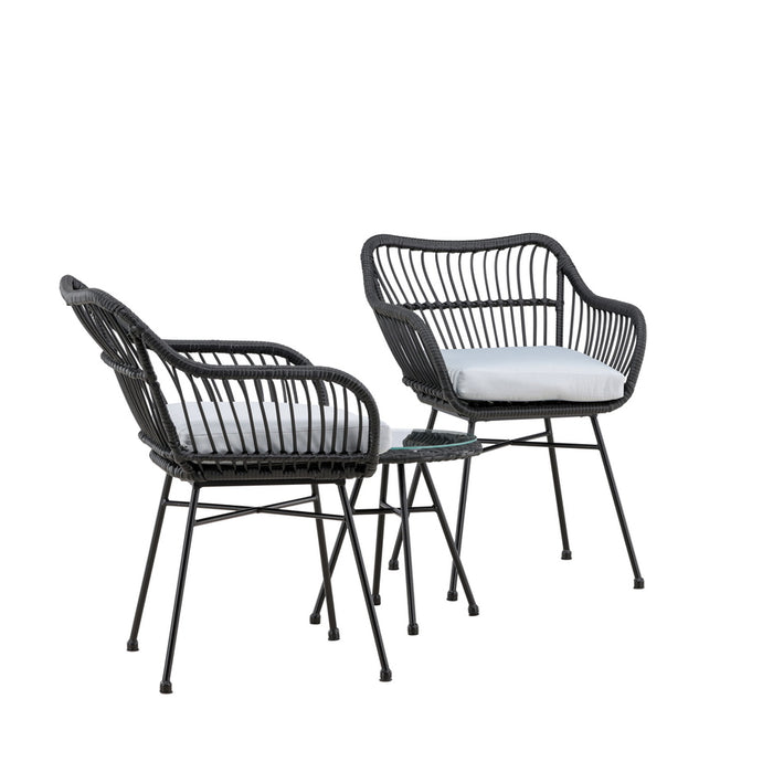 Fjôrd - Loungeset Zwart - Wicker - Viga