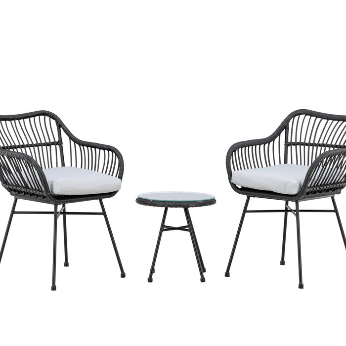 Fjôrd - Loungeset Zwart - Wicker - Viga