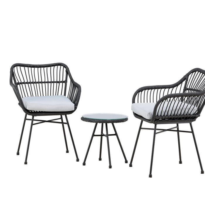 Fjôrd - Loungeset Zwart - Wicker - Viga