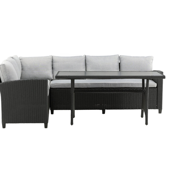 Fjôrd - Loungeset Zwart|Grijs - Brentwood