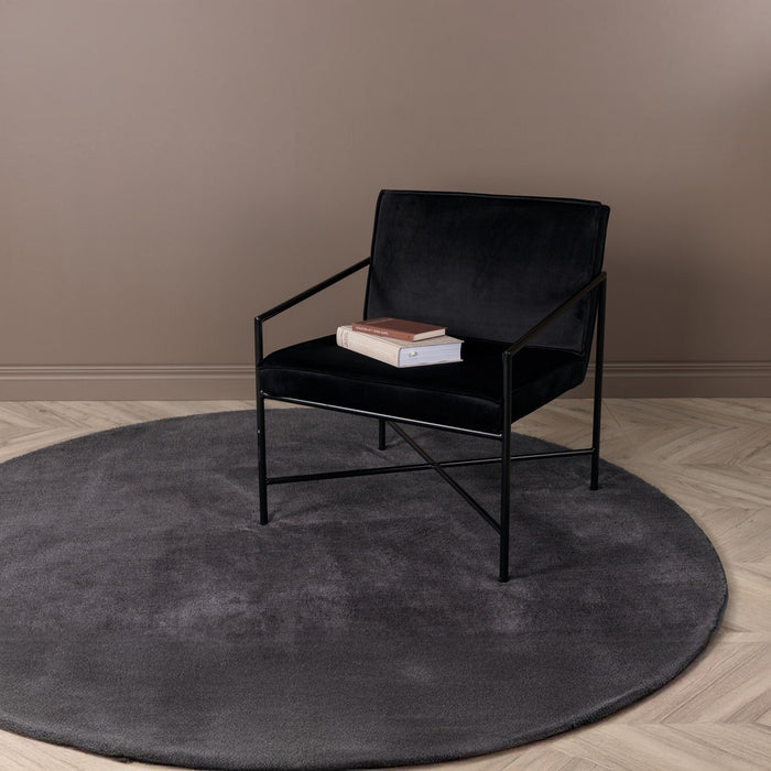 Fjôrd - Vloerkleed Donkergrijs - Ø200cm - Undra