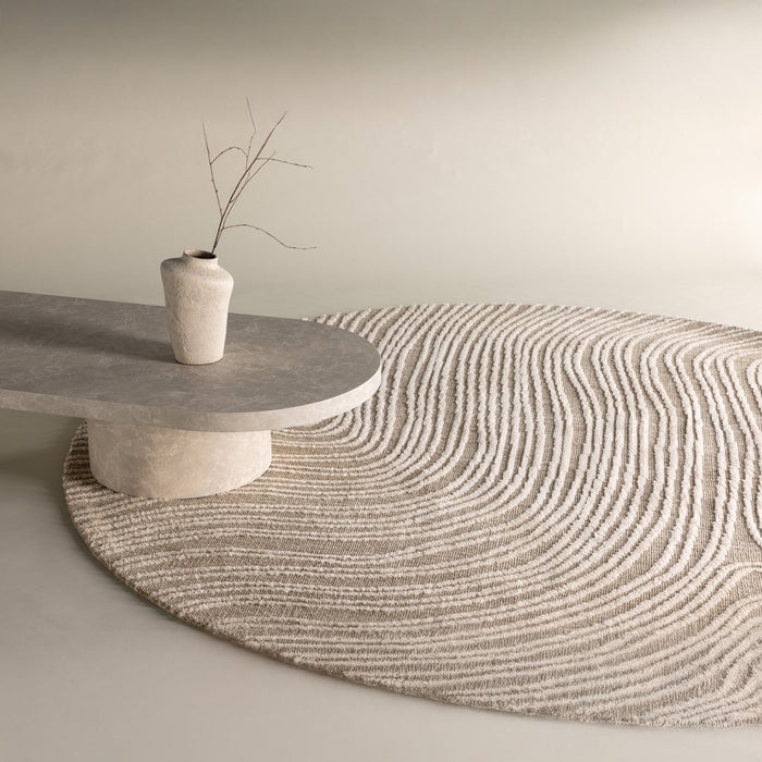 Fjôrd - Vloerkleed Beige - Ø200cm - Melle