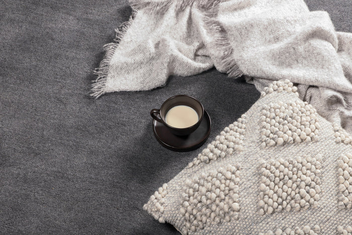 Fjôrd - Vloerkleed Donkergrijs - Ø200cm - Wol - Ulla