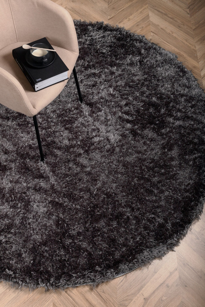 Fjôrd - Vloerkleed Donkergrijs - Ø200cm - Natta