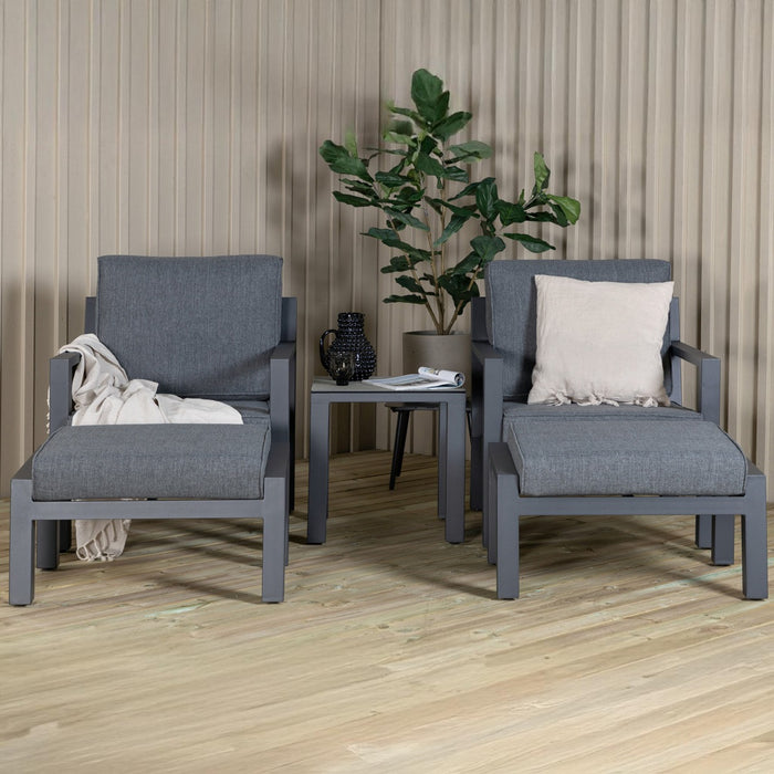 Fjôrd - Loungeset Zwart - 5-delig - Barcelona