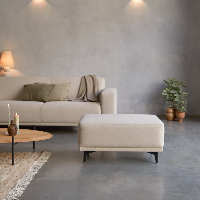 Tikamoon - Lars - Voetenbank in ecru stof
