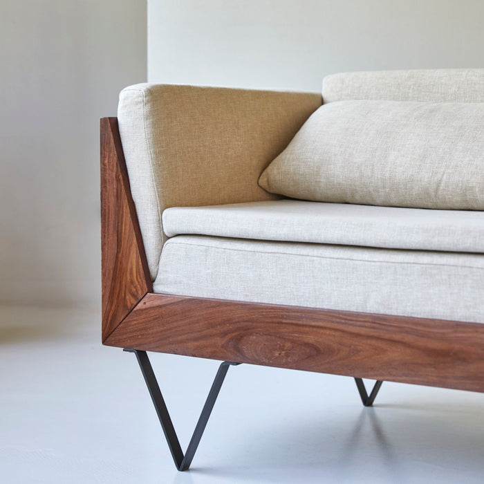 Tikamoon - Metric - Tweezitsbank in massief palissander en stof