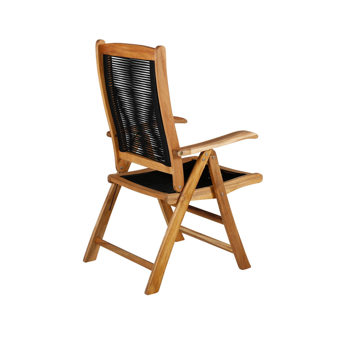 Fjôrd - Tuinstoel Zwart - Acaciahout - Peter - Set van 2