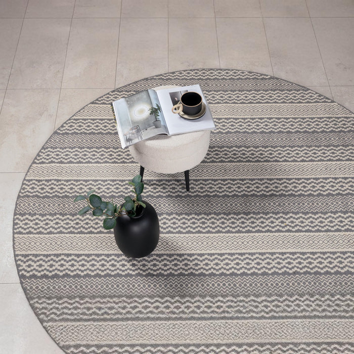 Fjôrd - Vloerkleed Lichtgrijs - Ø200cm - Sishu