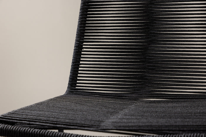 Fjôrd - Tuinstoel Zwart - Touw - Lindos - Set van 2