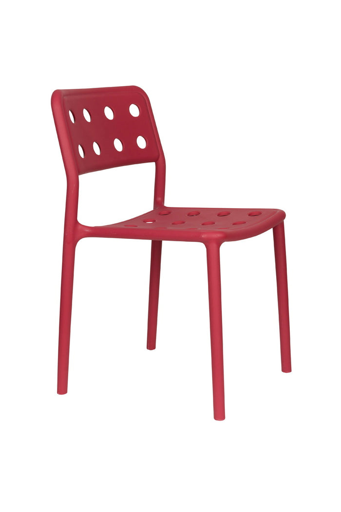 Giga Meubel - Tuinstoel Rood - 53x46x80cm - Serra - Set van 4