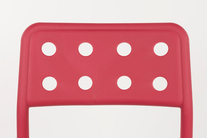 Giga Meubel - Tuinstoel Rood - 53x46x80cm - Serra - Set van 4