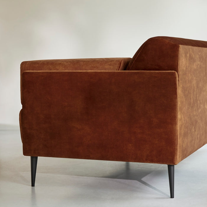 Tikamoon - 2-3-zitsbank in terracottabruin fluweel Finn, 2-zit