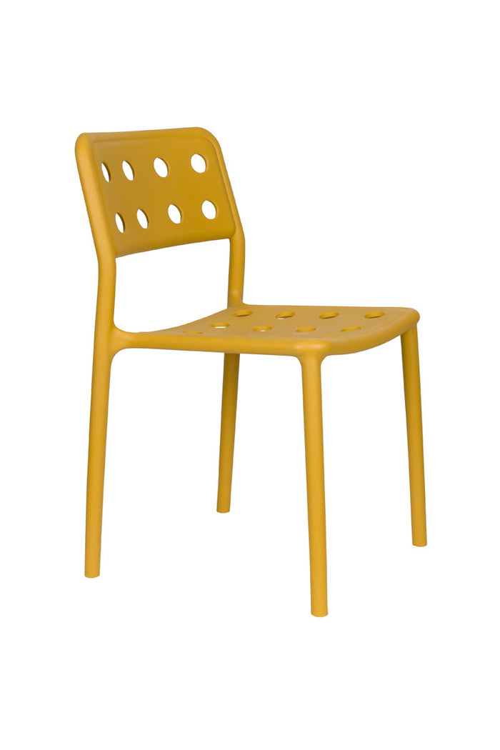 Giga Meubel - Tuinstoel Geel - 53x46x80cm - Serra - Set van 4