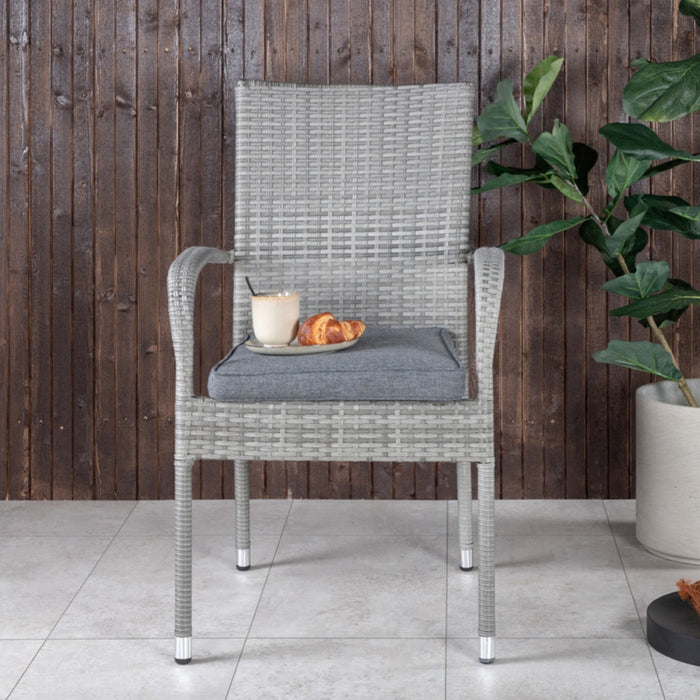 Fjôrd - Tuinstoel Grijs - Wicker - Anna - Set van 2