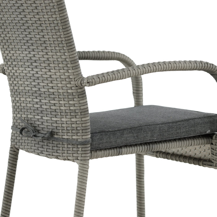 Fjôrd - Tuinstoel Grijs - Wicker - Anna - Set van 2