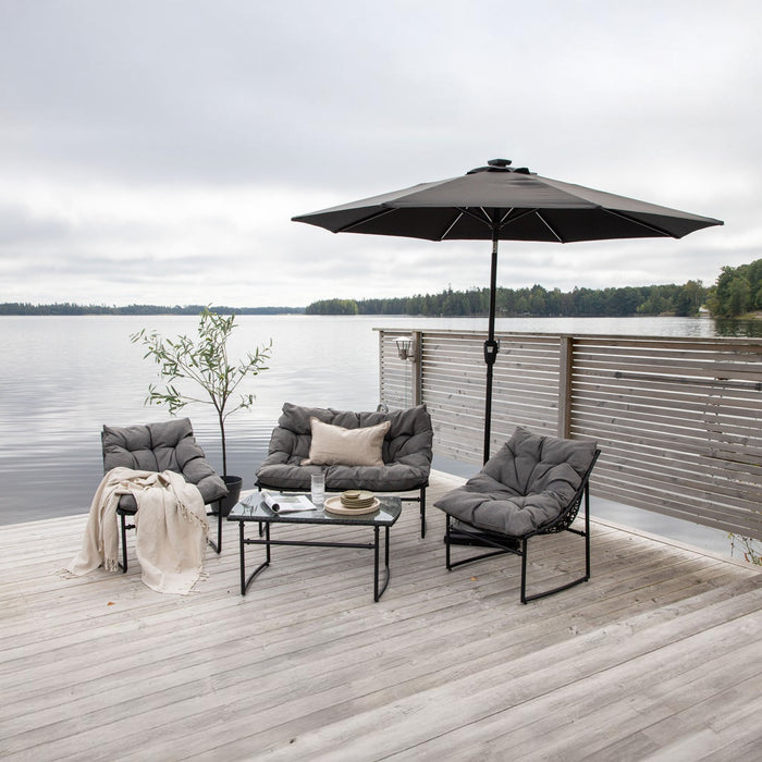 Fjôrd - Parasol Zwart 270cm - Led - Sabal