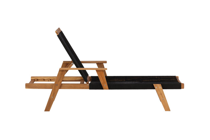 Fjôrd - Lounge Ligbed Zwart - Touw|Acacia - Little