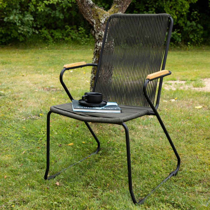 Fjôrd - Tuinstoel Donkergrijs - Touw - Bois - Set van 2