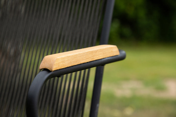 Fjôrd - Tuinstoel Donkergrijs - Touw - Bois - Set van 2