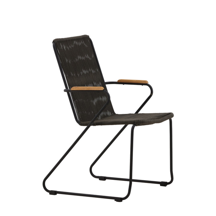 Fjôrd - Tuinstoel Donkergrijs - Touw - Bois - Set van 2