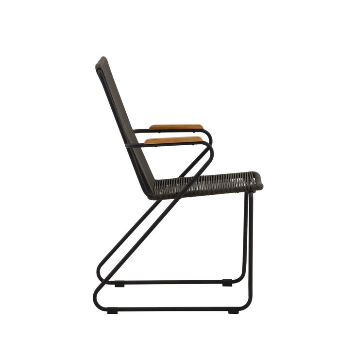 Fjôrd - Tuinstoel Donkergrijs - Touw - Bois - Set van 2