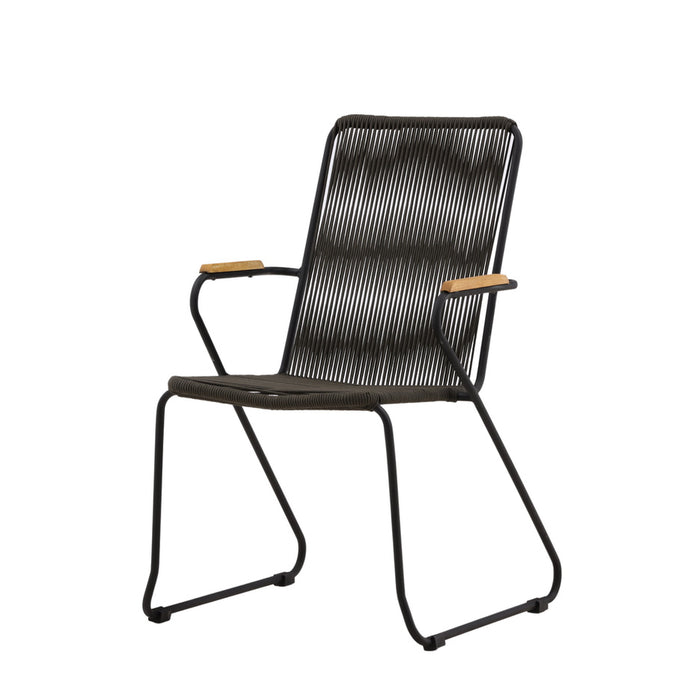 Fjôrd - Tuinstoel Donkergrijs - Touw - Bois - Set van 2